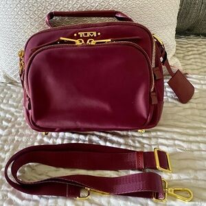 NWT Tumi Red Crossbody Bag with Gold Hardware